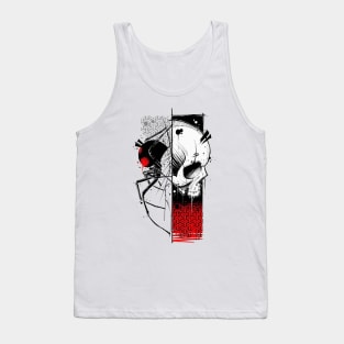 Cyberpunk Skull Spider Design Tank Top